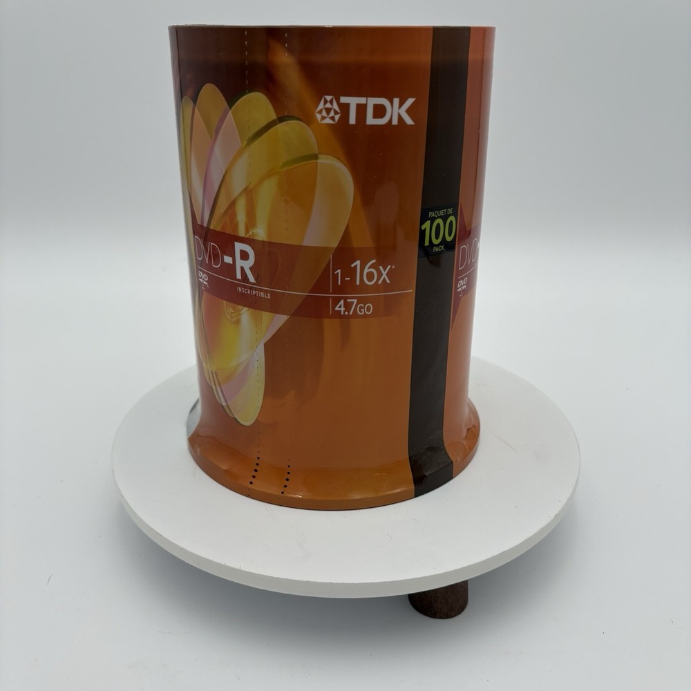 TDK DVD-R 4.7 GB Recordable Discs‎ 100 Pack Spindle 1-16x Speed NEW SEALED